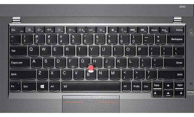 The X240 keyboard is missing buttons.